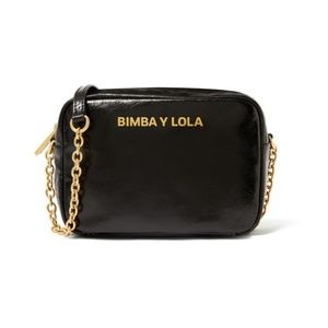 Bimba y Lola Black Leather Crossbody Bag
